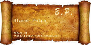 Blaser Petra névjegykártya