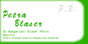 petra blaser business card